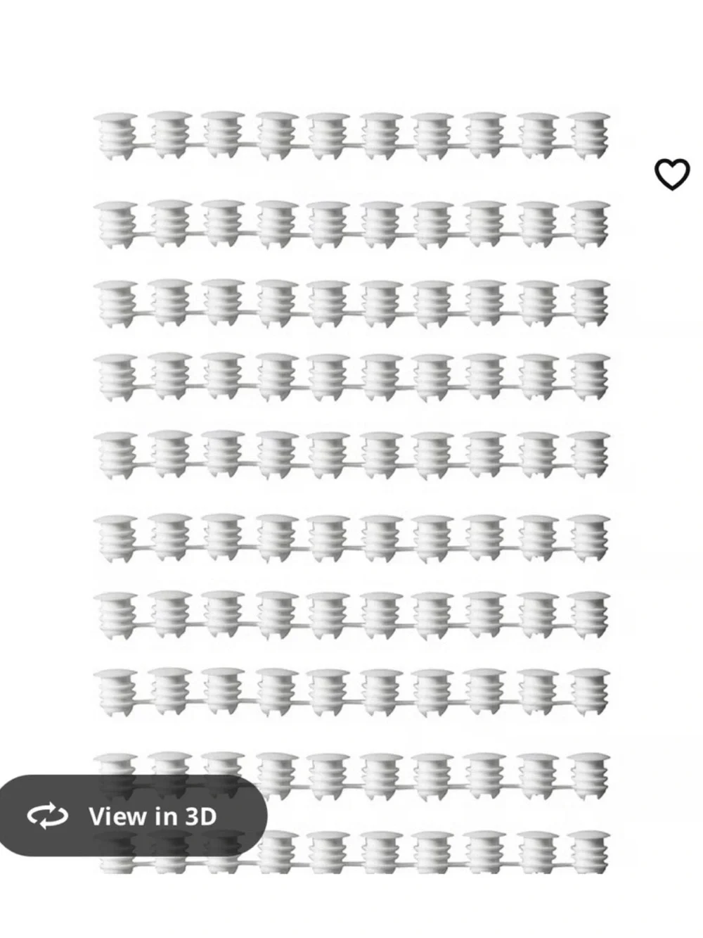 IKEA VARIERA White Cable Clips - Pack of 10 (2 Packs Shown)